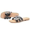 thumbnail image 6 of Ataiwee Women's Flat Slide Sandals - Ladies Casual Criss Cross Slip On Walk Summer Dress Slide Sandals., 6 of 7