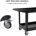 thumbnail image 2 of Service Cart 2-Shelf, Storage Handle, 500 lbs Capacity, for Warehouse/Garage/Cleaning/Manufacturing，45"X25", 2 of 8