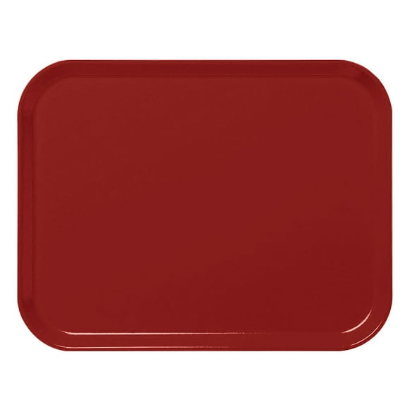 Cambro 3253CL675 Fiberglass Camlite® Cafeteria Tray - 20 7/8"L x 12 3/4"W, Steel Red- Case of 12