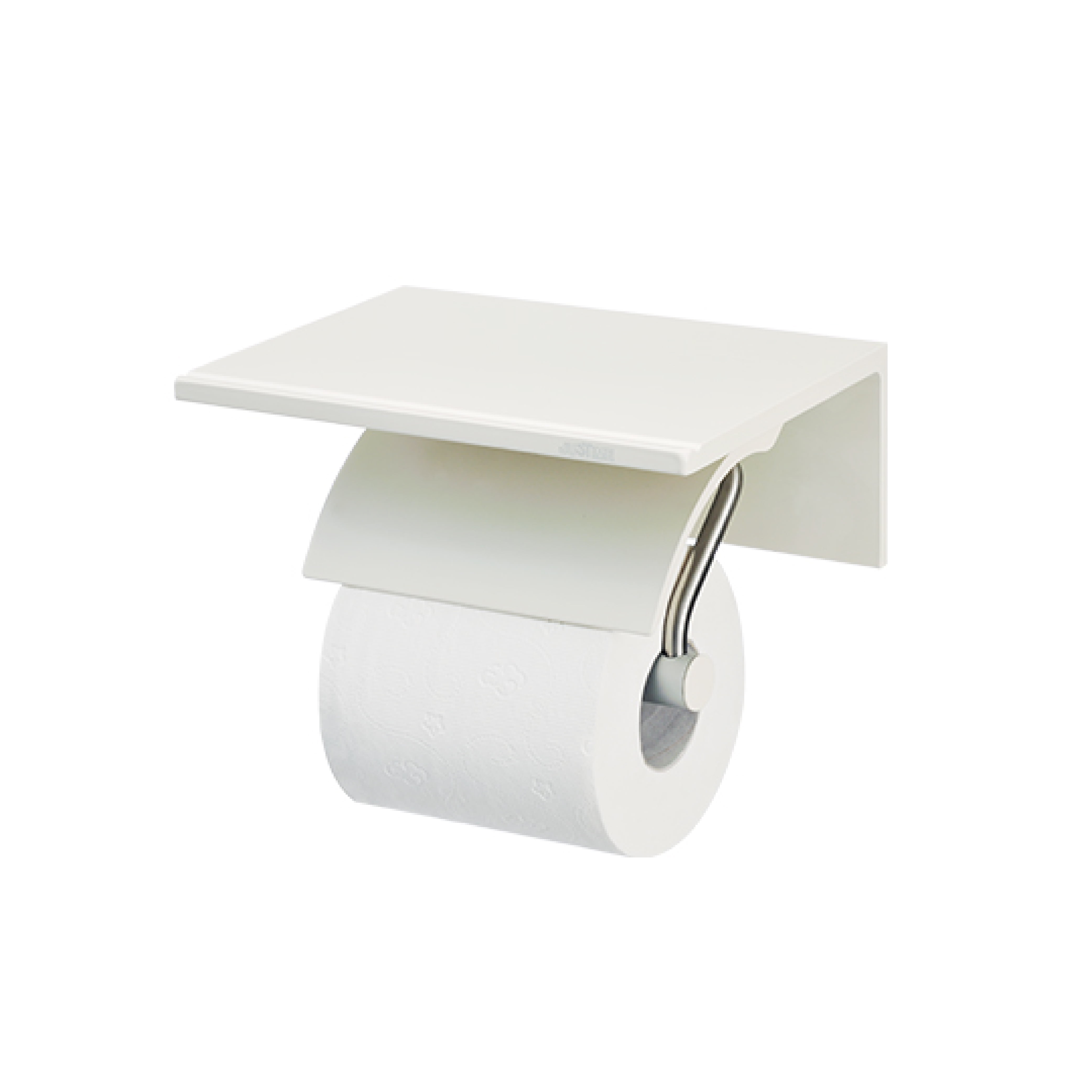 Justime USA Public Space Single Toilet Tissue Holder W/Shelf (Aluminum