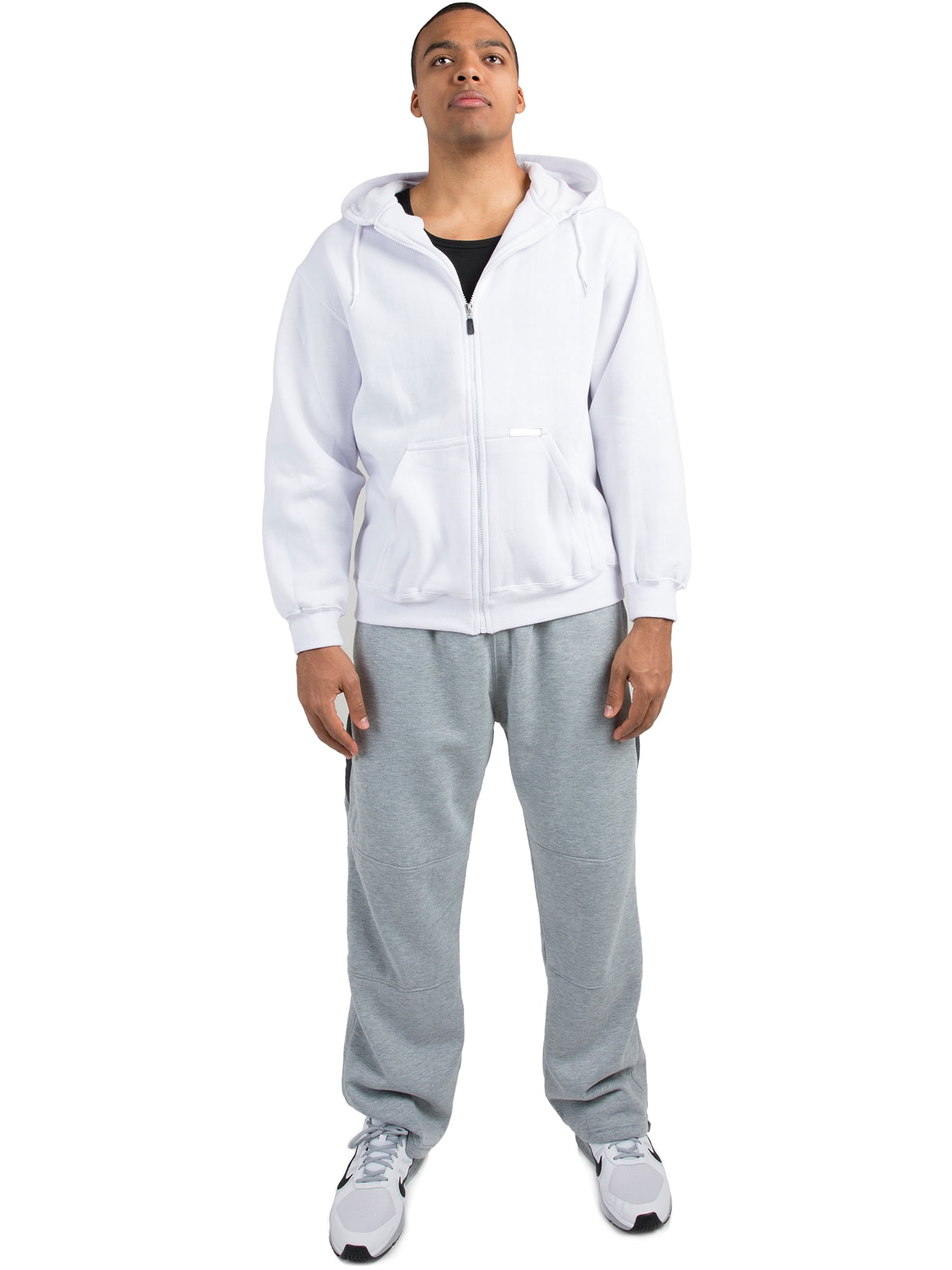 Full Zip White Lightweight Zip Up Hoodie Vibes Men Fleece Full Zip