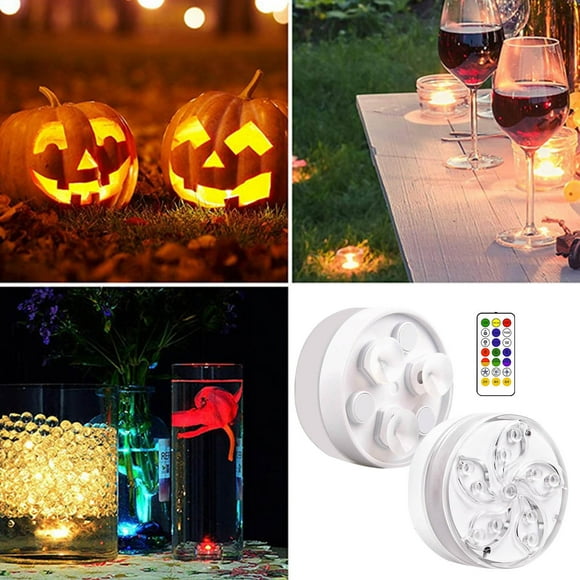 DHGDJ54G Hot Tub Lights 2 Pack Underwater Light 11 LEDs RGB Submersible Pool Lights Bath Spa Lights With RF Remote For Night Light Projector Light Light Bar Headlamp Rechargeable Battery Pack