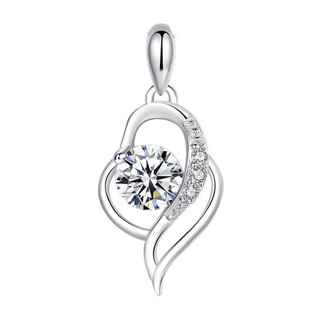 Collar de plata 999 Colgante de clavícula para mujer en forma de corazón Joyería de moda Regalo de San Valentín