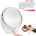 thumbnail image 4 of Makeup Mirrors Lighted Makeup Vanity Mirror, Double Sided Cosmetic Table Mirror with LED Lights and 1x/5X Magnification Portable Vanity LQHZWYC, 4 of 6