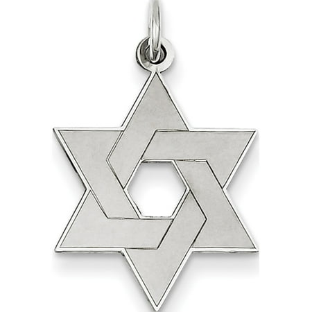 Moravian Star Jewelry Leslies Fine Jewelry Designer 14K White Gold Laser Designed Star of David (17x26mm) Pendant Gift ()
