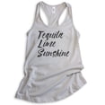 thumbnail image 1 of Tequila Lime Sunshine Tank Top, Ladies Racerback Tank Top, Tequila Tank Sunshine Beach Vacation Travel Tank, Silver Gray, X-Large, 1 of 3
