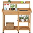 thumbnail image 1 of Topeakmart Outdoor Garden Potting Bench Potting Table Work Bench with Removable Sink Drawer Rack Shelves Work Station Wood, 1 of 5