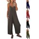 thumbnail image 5 of TRKIYQC Monos con tirantes finos para mujer, monos largos informales de verano, petos holgados de pierna ancha, monos, pantalones, escote en V, cómodos, sueltos, ropa de una pieza TRKIYQC perder, 5 of 5