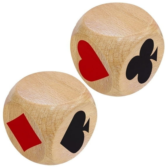 SWAJUJA Double Wooden Dice Indicator for Euchre Pinochele Playing Cards, 2 Count