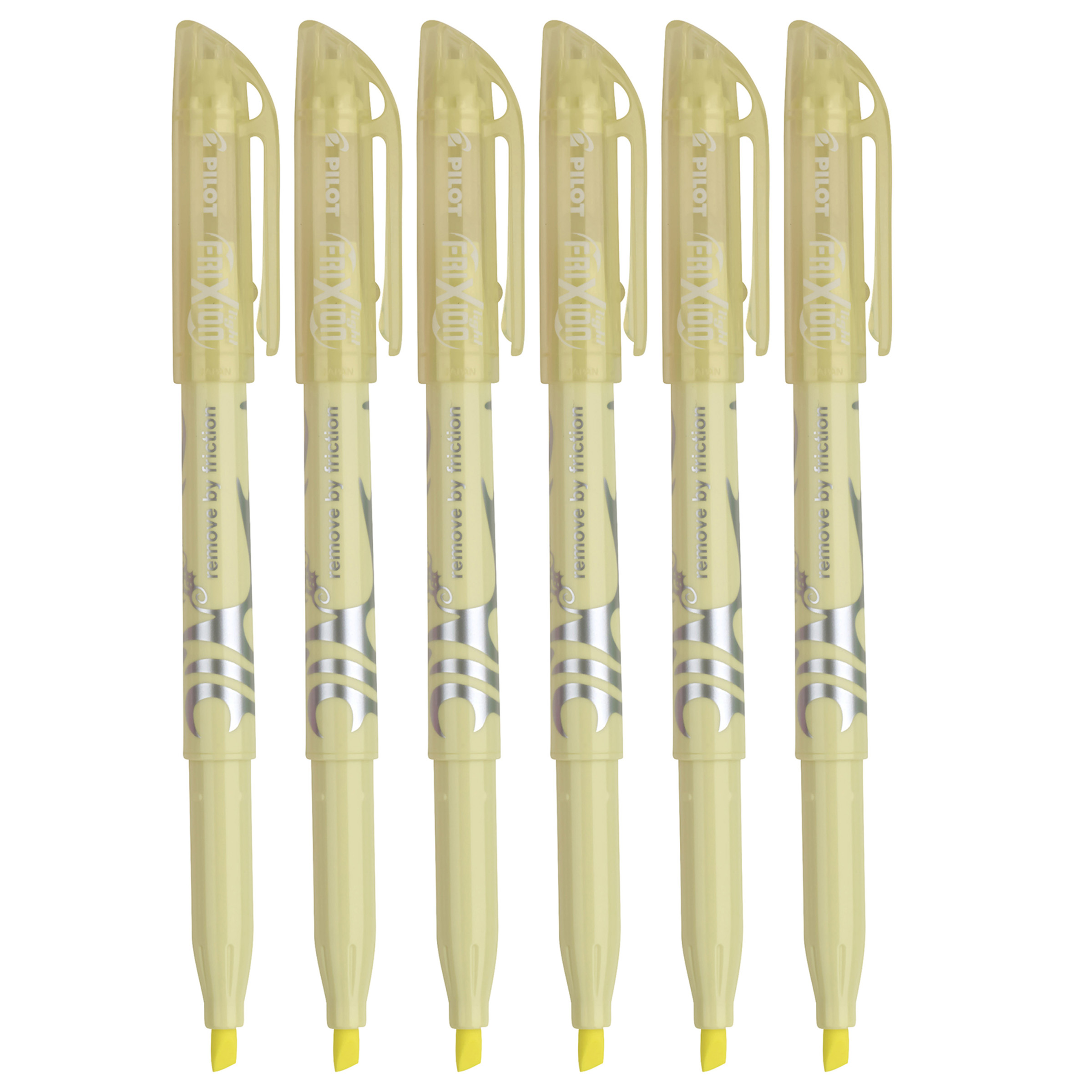 Pilot FriXion Pastel Erasable Highlighter, Chisel Tip, Yellow Ink, 6 Count