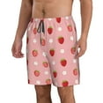 thumbnail image 2 of Kdxio Strawberries Pattern Mens Casual Shorts - Drawstring Summer Beach Sports Shorts for Men, 2 of 9