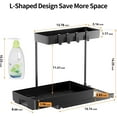 thumbnail image 5 of 2 Pack Under Sink Organizers and Storage, 2 Tier Pull Out Bathroom Cabinet Organizer, L-Shape Black Under Bathroom Kitchen Sink Organizer with Drawer for Under Sink Storage Organizer, 5 of 9
