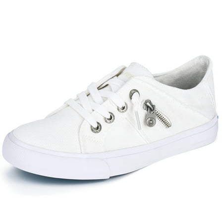 JENN ARDOR Women s Canvas Sneakers Low Top Slip-on Classic Casual Shoes Flats