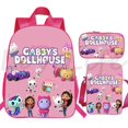 thumbnail image 2 of Gabby's Dollhouse Backpacks Students 3 Pices Set Pink School Bags Girls Cartoon Bookbag Gabbys Dollhouse Shoulder Bag Pencil Box, 2 of 4