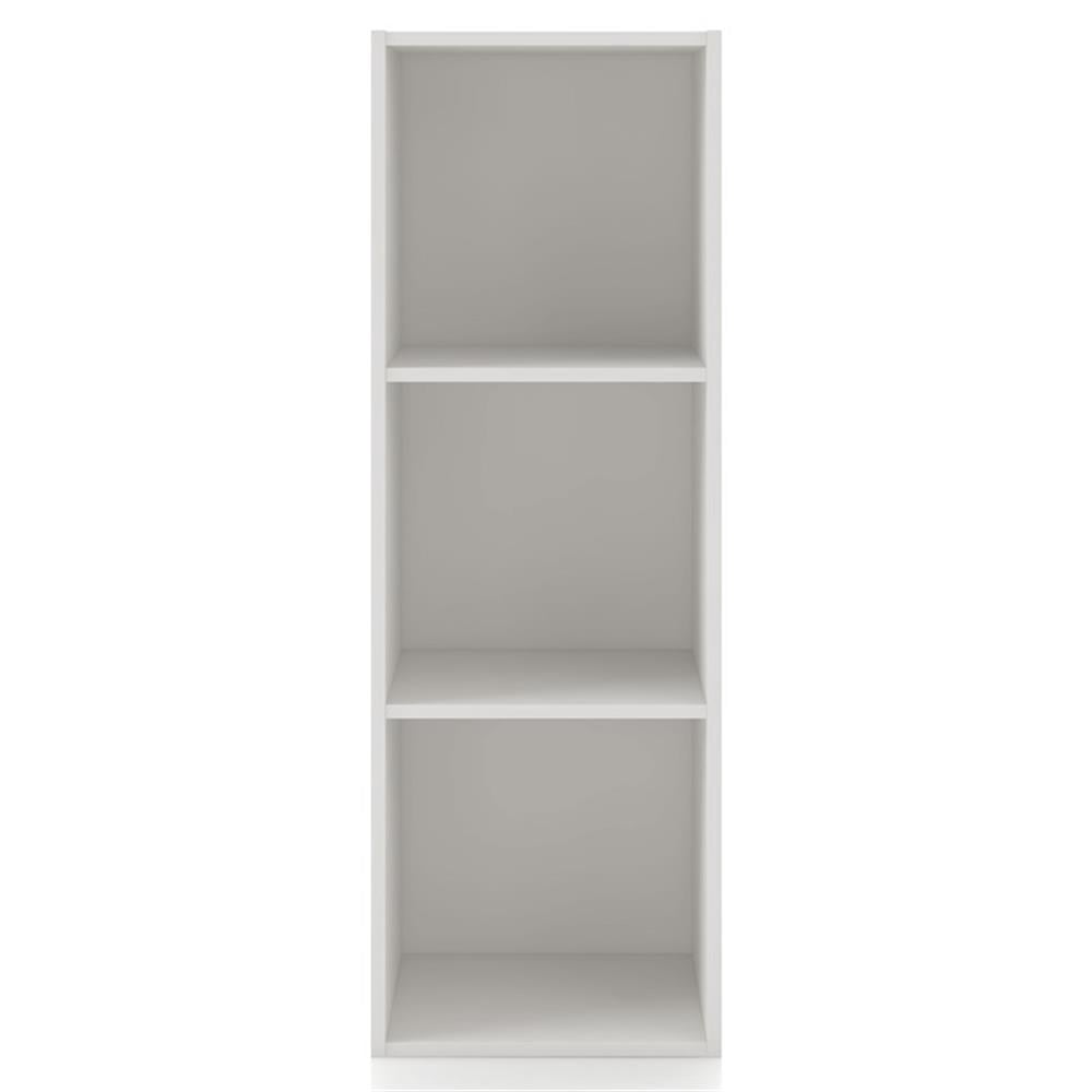 Pemberly Row Modern Stackable Wood 3-Cube Bookcase in White Finish