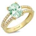 thumbnail image 7 of Solitaire with Accents Engagement Ring for Women - 3.48ct Simulated Green Diamond in 14K Yellow Gold Promise Ring, 7 of 7
