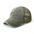 thumbnail image 3 of CoCopeaunt New Fashionable Wash Cotton Visor Hat Light Plate Horse Tail Baseball Cap Broken Net Cap, 3 of 6