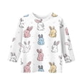 thumbnail image 5 of LTTVQM Girls 2026 Easter Shirts 3/4 Sleeve Happy Eggs Bunny Graphic T Shirts Comfy Round Neck Blouse Fashion Clothing White 3-4 Years, 5 of 5