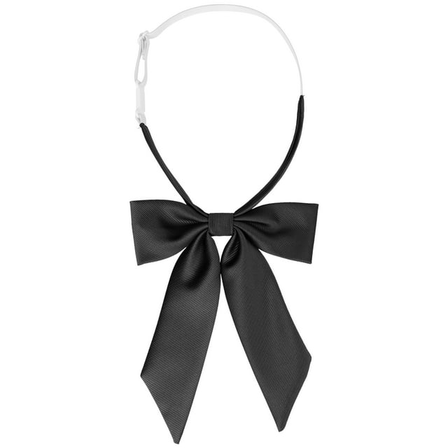 INSPIRE CHIC Women's Bow Ties Solid Color Western Ribbon Pre-Tied Bowties Black
