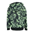 FOCUSNORM Women Halloween Casual Coat Hoodies Skull Print Front Zipper