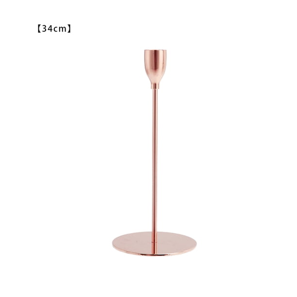 Candelabro de aleación antideslizante candelabro decoración candelabro para fiesta pub, oro rosa, 34 cm kenally HA003037-11