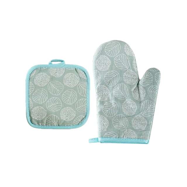 Baking Sets for Kitchen Thickened Insulating Gloves Oven Baking Polyester Wear-Resistant Microwave Gloves Kitchen to Avoid Burns Glove Mat Suit Kitchen Gloves for Cooking