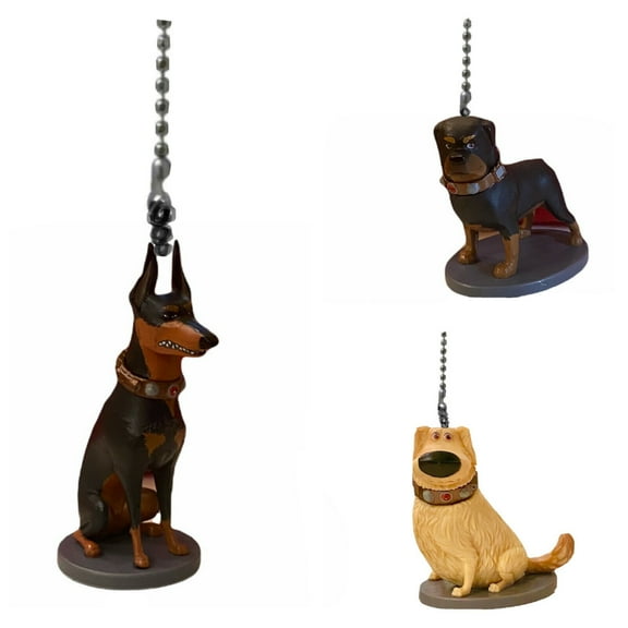 UP Alpha Beta Dug 3 Dogs PVC 4” Fan Light Lamp Pull Chain Figure Figurine