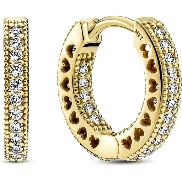 Pandora Pave Heart Hoop Earrings