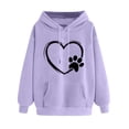 thumbnail image 2 of PNTUTB Fashion Women's Valentine's Day Graphic Long Sleeve Casual Loose Pullover Hooded Drawstring Sweatshirts with Pocket, 2 of 6