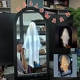 thumbnail image 3 of Espejo Fantasma de Halloween con Reflejo Holográfico de Terror para Sala de Estar, Dormitorio, Cocina, Chimenea, Decoración, Casa Embrujada, Bar S, 3 of 5