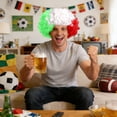 thumbnail image 4 of 2026 Soccer Sport Fan Wig Mardi Gras Synthetic Wig Carnival Curly Red Green White Flag Colored Wig Hair Breathable Soccer Fans Support Wig for Gift Party Supplies Comfortable(I), 4 of 4