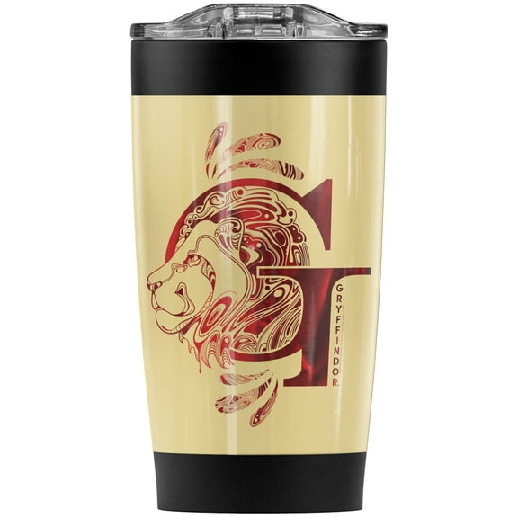 Harry Potter Gryffindor G Logo Stainless Steel Tumbler 20 oz Coffee Travel Mug/Cup, Vacuum Insulated & Double Wall with Leakproof Sliding Lid | Great for Hot Drinks and Cold Beverages