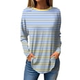 thumbnail image 2 of Fall Clothes for Women Plus Size Women's Loose Round Neck Leaf Print Long Sleeve T-Shirt Top Pullover, 2 of 5