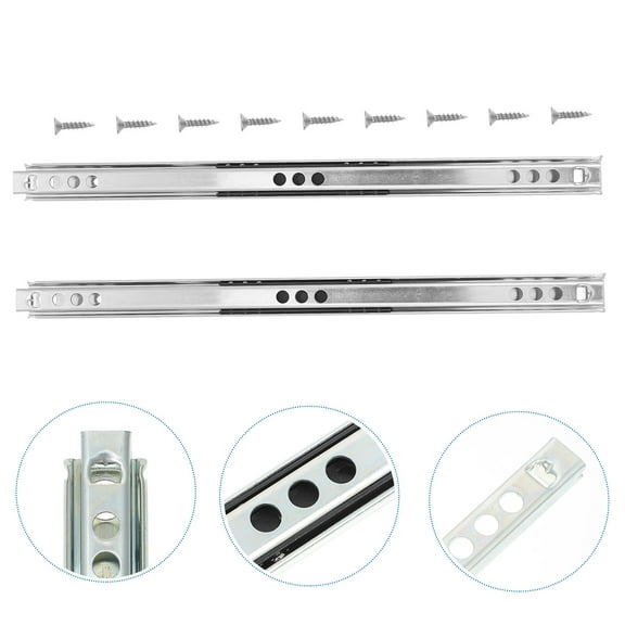 OUNONA  2 Pcs Heavy Duty Slides Two-way Push-pull Rail Cold-rolled Steel