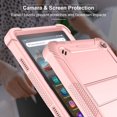 thumbnail image 4 of Dteck Case for Kindle Fire HD8/HD8 Plus (12th Generation 2022) 8 inch,Heavy Duty 3-Layer Rugged Silicone+Plastic Case Shockproof Kickstand Cover,Rosegold, 4 of 8