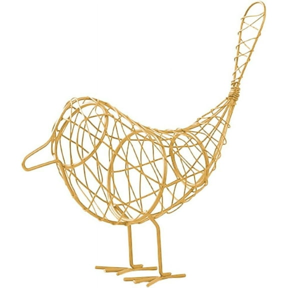 Namzi Wire Iron Bird Figurine Metal Craft Ornament for Home Room Decor (Gold)