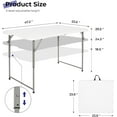 thumbnail image 2 of 4ft Folding Table Portable Heavy Duty Plastic Fold-in-Half Utility Table with Carrying Handle for Indoor Outdoor Camping Party White, 2 of 8