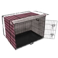 thumbnail image 6 of Abstract Dog Crate Cover, Continuing Tartan Inspired Pattern of Traditional Scottish Vibes, Easy to Use Pet Kennel Cover Small Dogs Puppies Kittens, 7 Sizes, Pink Charcoal Grey, by Ambesonne, 6 of 6