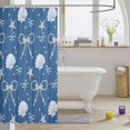 thumbnail image 3 of Manfei 3D Cartoon Shell Print Shower Curtain 72Wx72L,Ribbon Dreamy Bowtie Bathroom Curtain, 3 of 5