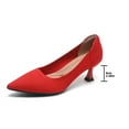thumbnail image 5 of Wensltd Womens Heel Shoes Solid Color Pointed Toe Trendy Party Wedding High Heels Shallow Mouth, 5 of 9