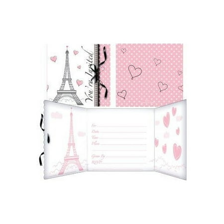 Creative Converting 895584 Party In Paris Gatefold Invitation