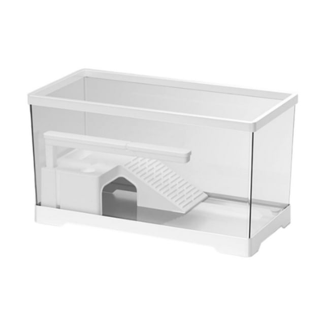 Milaget Réservoir de Tortue Boîte d'Alimentation pour Amphibiens Habitat pour Reptiles Terrapins Blanc