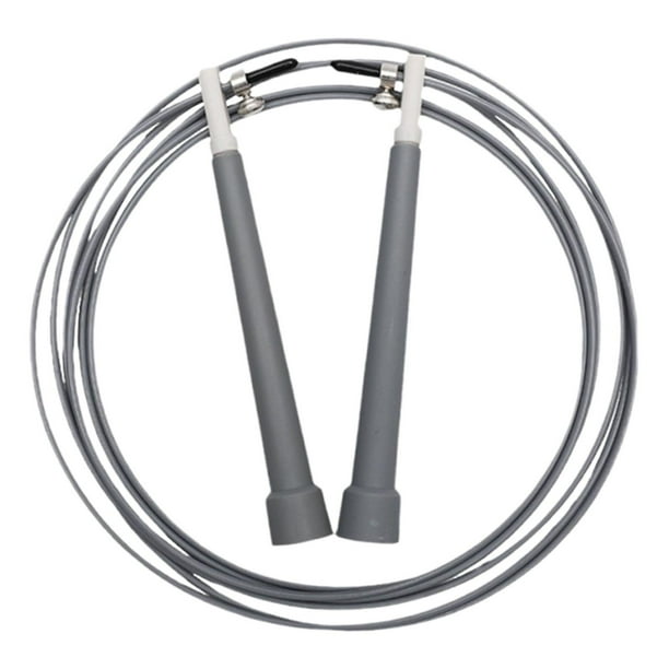 Cuerda de saltar de velocidad profesional, ligera, para hombre y mujer, portátil, de alambre de acero, con rodamiento de bolas giratorio de 360 degree para Gris