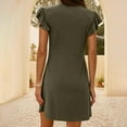 thumbnail image 2 of Afdoent Dresses for Women Summer Ladies Beach Dress Loose Fit Deep V Neck Mini Dress With Ruffled Sleeves For Relaxed Style Leisure, 2 of 6