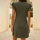 thumbnail image 3 of Vestido informal de verano para mujer con cuello en V profundo y mangas con volantes - Corte holgado, ideal para fiestas y vacaciones - S-XXL, 3 of 6
