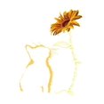 thumbnail image 2 of Camisetas con gráficos clásico para mujeres y adolescentes y niñas, playera de verano con estampado estéticoWomen's Fashion Casual T-Shirt with Creative Cat and Sunflower Print, Round Neck, Short Sl, 2 of 6