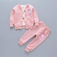thumbnail image 3 of Ruyang Cute Bunny Sweatsuit Toddler Baby Girls Long Sleeve Coat Tops and Pant 3PCS Clothes Set Fall Winter Casual Outfits, 3 of 3