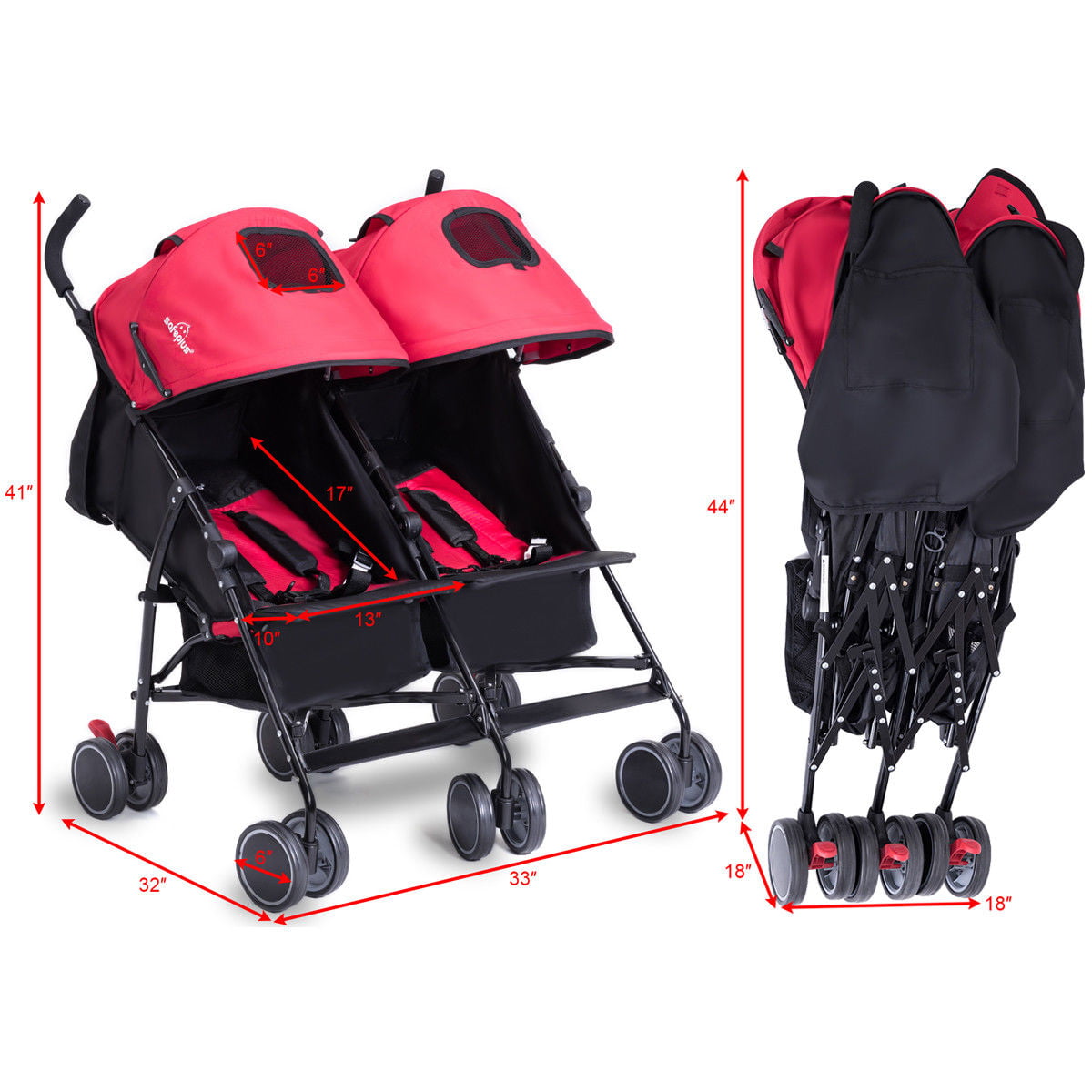 safeplus double stroller