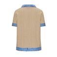 thumbnail image 5 of Levmjia Womens Tops Casual T Shirt Short Sleeve Blouse Solid Color Polyester Round Neck Loose Fit Comfortable Spring Summer Fashion Lapel Tee, 5 of 5