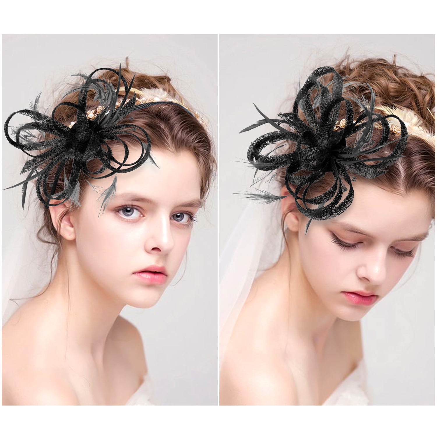 Cambric Vintage Fascinators Hat Women Girls Fascinators Hat Feather